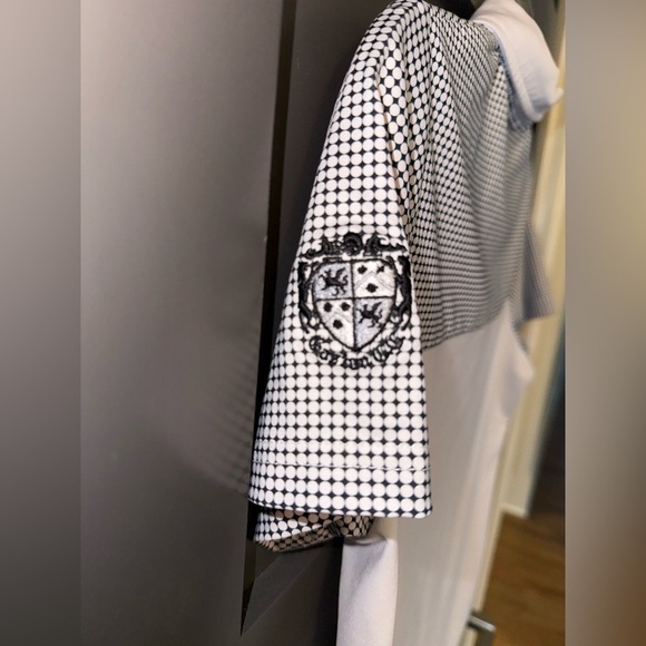 FootJoy FootJoy Women's Lisle Dot Print Yoke Polo- White size small - Picture 8 of 12